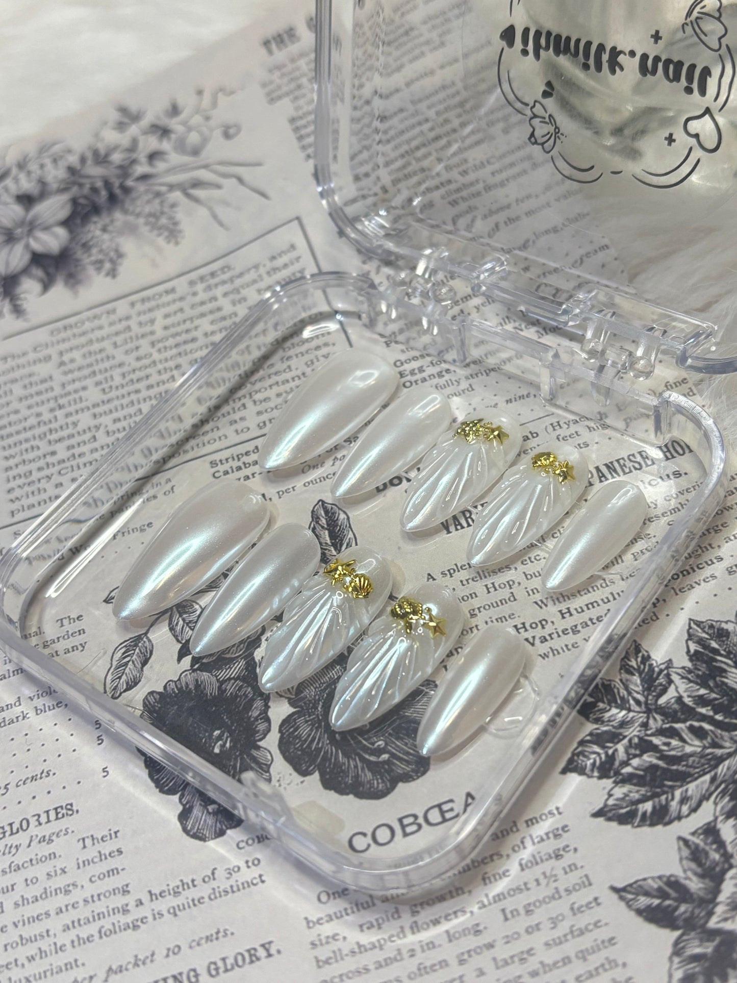 “Pearl of Sea” Handmade Press-on nail