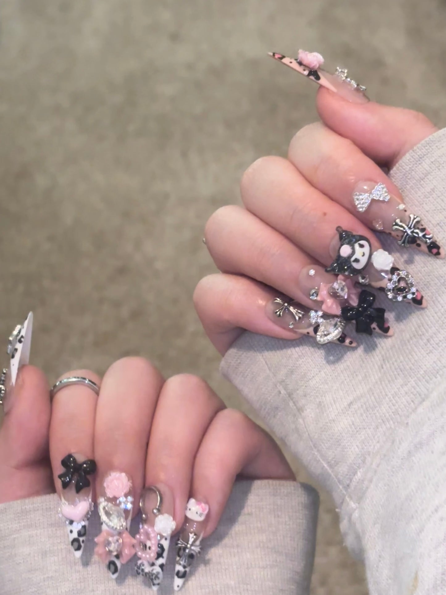 “Kuromi & Melody Leopard” Handmade Press-on nail