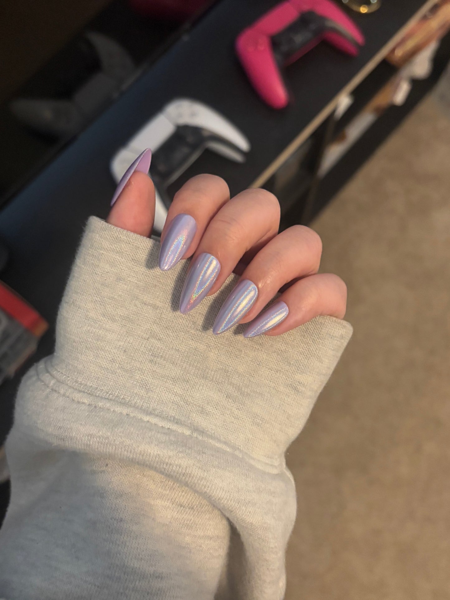 “Shimmer Taro” Handmade Press-on nail