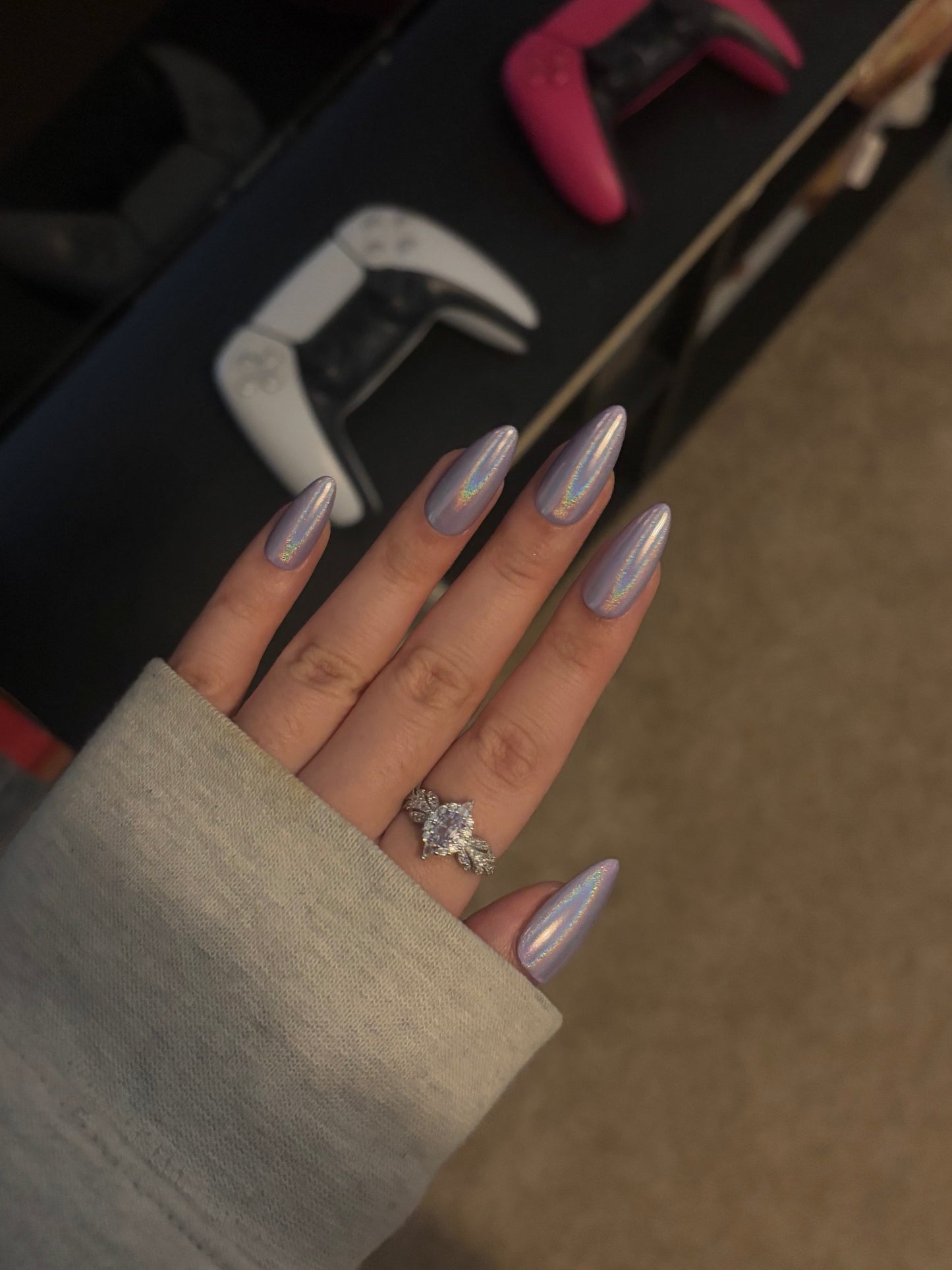 “Shimmer Taro” Handmade Press-on nail