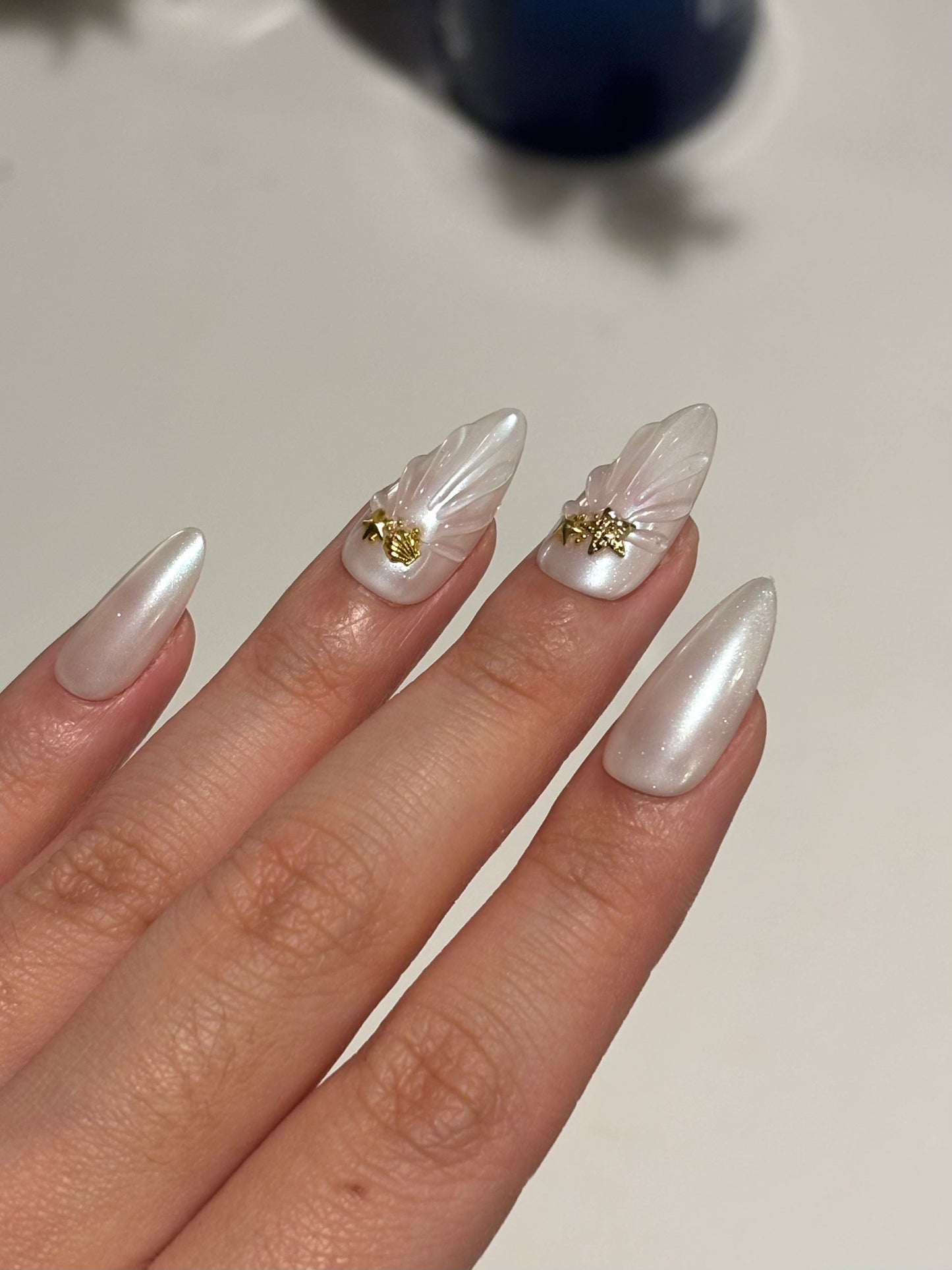 “Pearl of Sea” Handmade Press-on nail