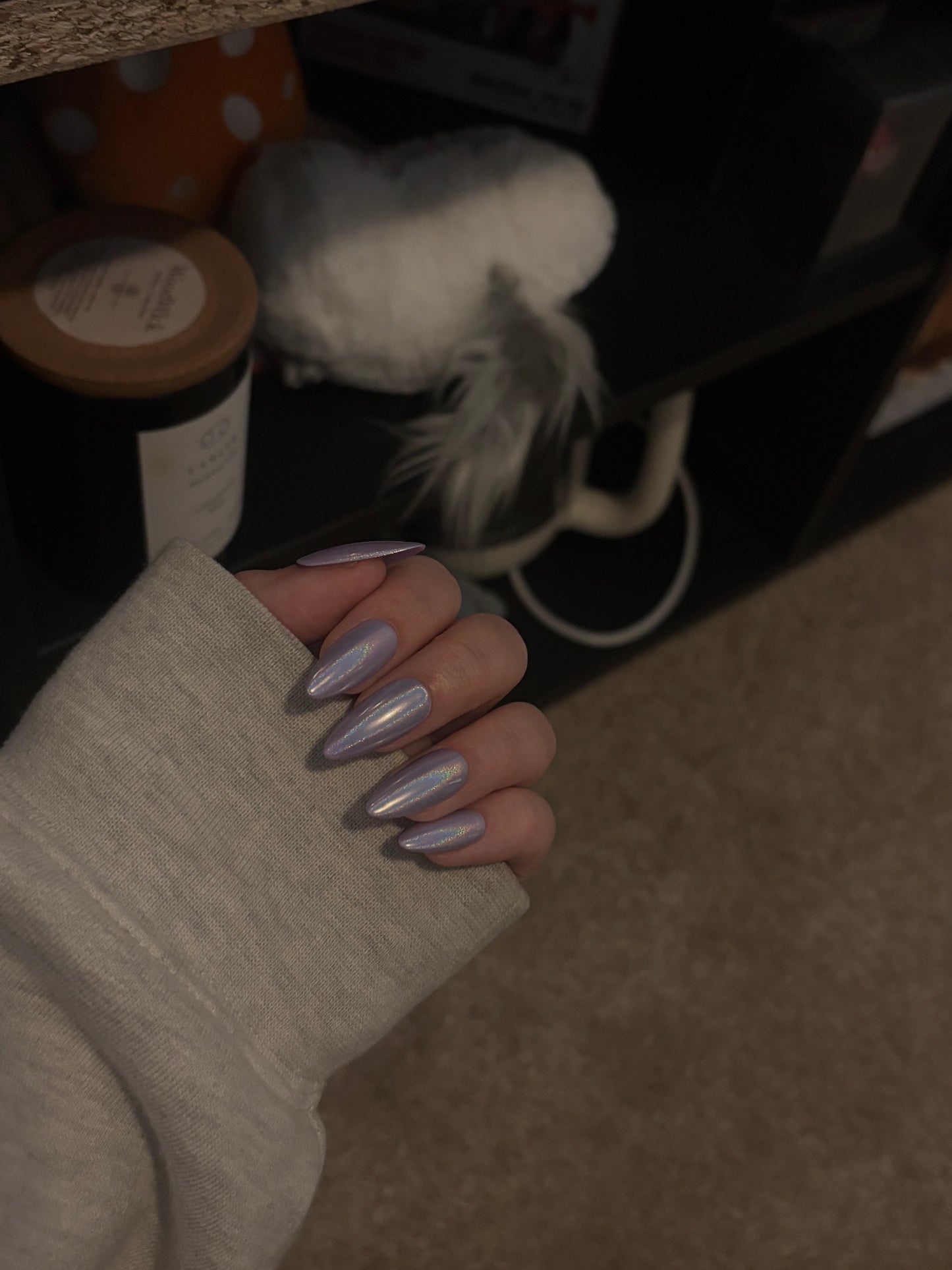 “Shimmer Taro” Handmade Press-on nail