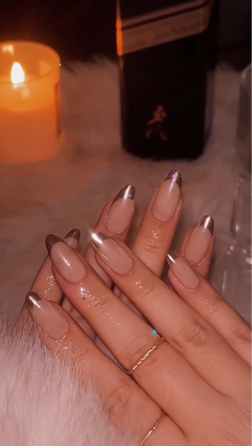 “Golden Hour” Handmade Press-on nail