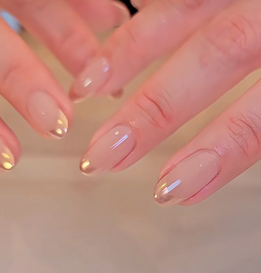 “Golden Hour” Handmade Press-on nail