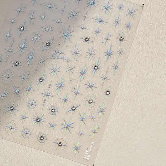 Silver Starburst Galaxy – Nail Art Stickers